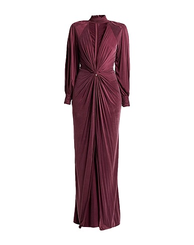 ELISABETTA FRANCHI Long dress RED CARPET Burgundy 92% Cupro, 8% Elastane