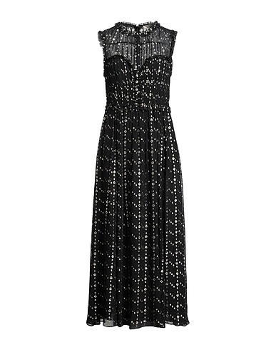 ULLA JOHNSON Midi dress Black 92% Silk, 8% Metallic Polyester