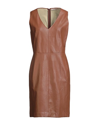 PUROTATTO Elegant dress Brown 55% Viscose, 45% Polyurethane