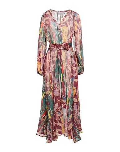 PIERRE-LOUIS MASCIA Midi dress Burgundy 100% Silk