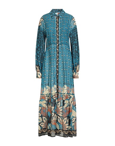FARM RIO Long dress Azure 100% Cotton