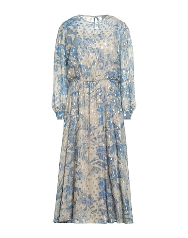 PIERRE-LOUIS MASCIA Long dress Azure 46% Polyester, 43% Silk, 9% Metallic fiber, 2% Elastane