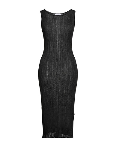 MAJESTIC FILATURES Midi dress Black 80% Acetate, 10% Metallic fiber, 10% Polyamide