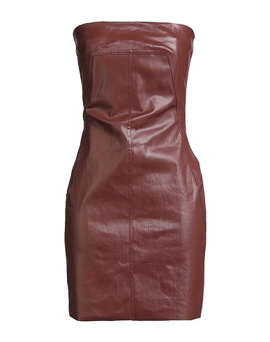RICK OWENS Elegant dress Chocolate brown 91% Cotton, 9% Elastomultiester