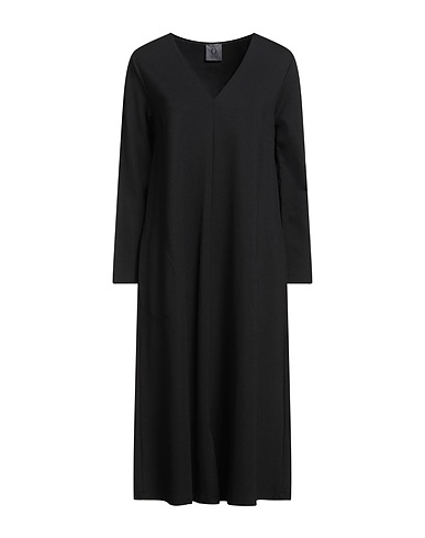 OBLÒ® UNIQUE Midi dress Black 68% Viscose, 27% Nylon, 5% Elastane