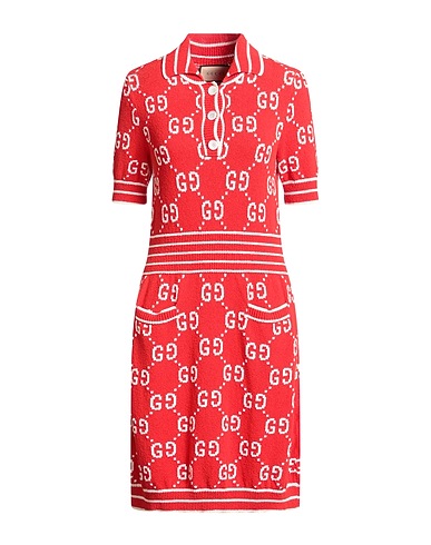 GUCCI Короткое платье Красный 74% Хлопок, 26% Полиамид