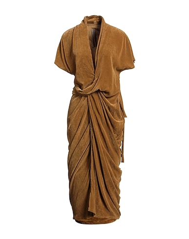 RICK OWENS Elegant dress Mustard 82% Viscose, 18% Silk