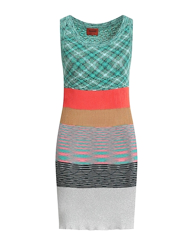 MISSONI Sheath dress VERDE SMERALDO 50% Cotton, 35% Viscose, 8% Rayon, 7% Polyester