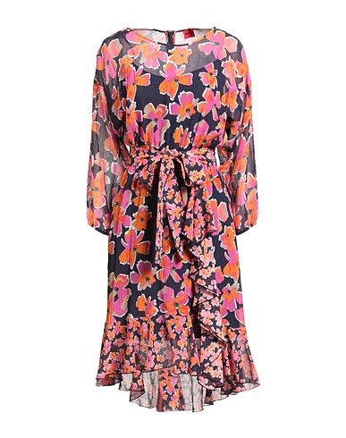 BOSS HUGO BOSS Midi dress Navy blue 78% Cotton, 22% Silk