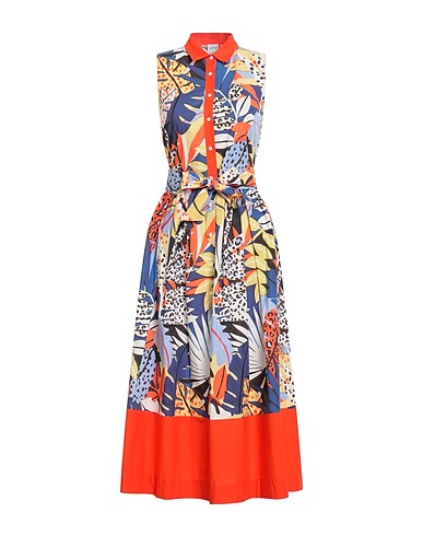 SARA ROKA Vestito chemisier Arancione 100% Cotone
