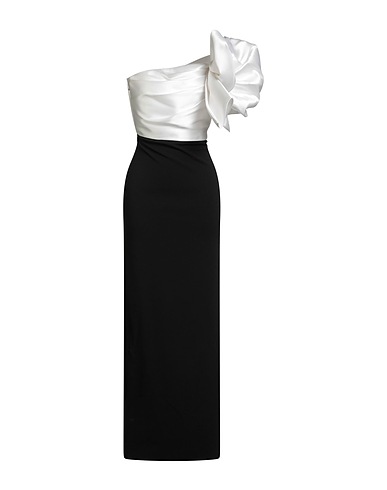 SOLACE LONDON Long dress White 100% Polyester, Elastane