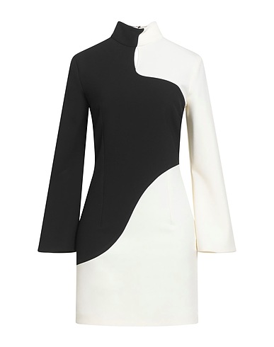 SIMONA CORSELLINI Short dress Black 63% Polyester, 27% Viscose, 7% Cotton, 3% Elastane
