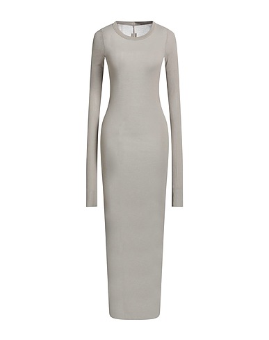 RICK OWENS Long dress Grey 88% Viscose, 12% Silk