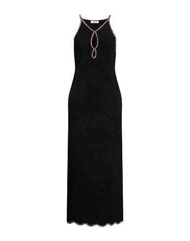SANDRO Long dress Black 52% Viscose, 47% Polyamide, 1% Elastane