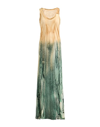 MASNADA Langes Kleid Sand 100% Baumwolle