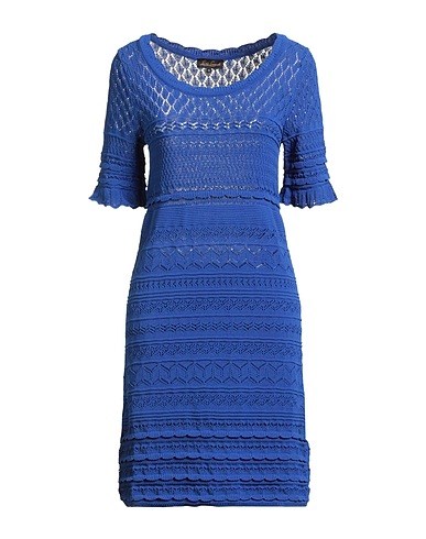 LUISA SPAGNOLI Midi dress Blue 80% Cotton, 20% Polyamide