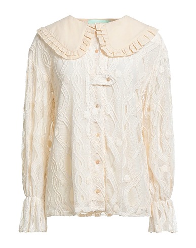 HEIMSTONE Solid colour shirts & blouses Ivory 82% Cotton, 18% Polyamide