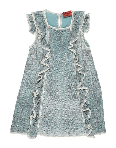 MISSONI KIDS Dress Deep teal 75% Rayon, 16% Cupro, 9% Polyester