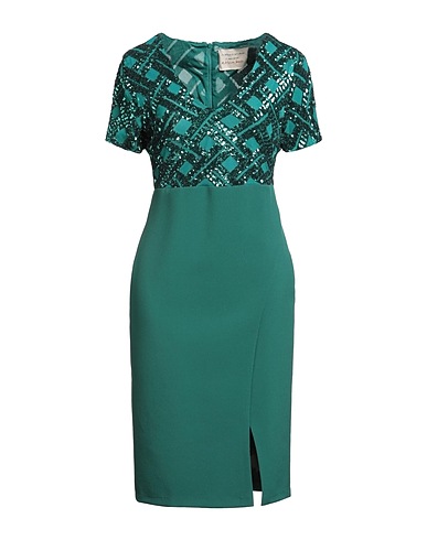 ALESSIA SANTI Midi dress Emerald green 90% Polyester, 10% Elastane