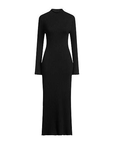 MAJESTIC FILATURES Long dress Black 54% Organic cotton, 24% Viscose, 15% Elastane, 7% Metallic fiber