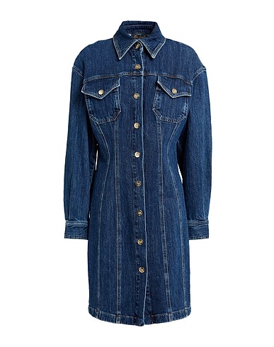 LUISA SPAGNOLI Denim dress Blue 99% Cotton, 1% Elastane