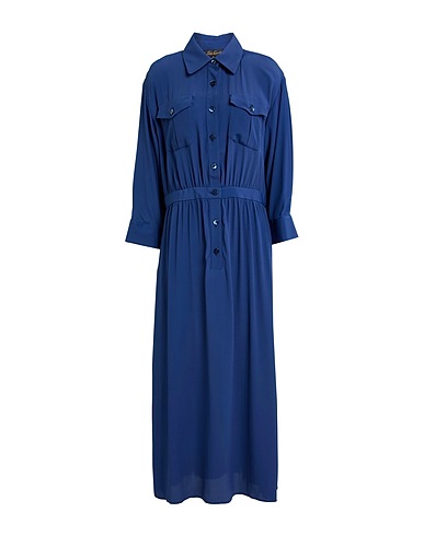 LUISA SPAGNOLI Vestito chemisier Blu navy 69% Acetato, 31% Seta