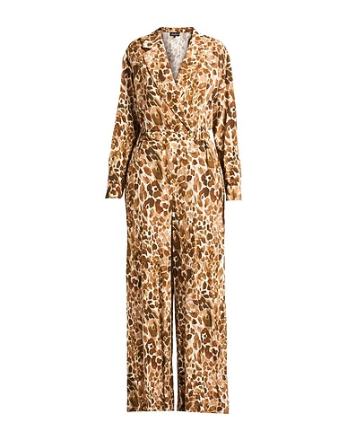 LUISA SPAGNOLI Jumpsuits and Overalls Brown 65% Viscose, 35% Linen