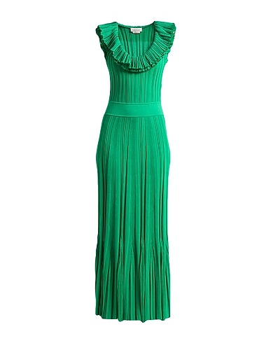 MCQUEEN Long dress Green 100% Cotton, Viscose, Polyamide