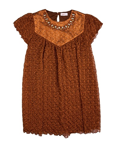 MISSONI KIDS Dress Brown 54% Polyester, 46% Polyamide