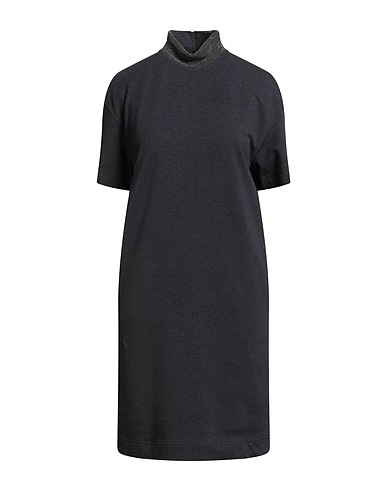 BRUNELLO CUCINELLI Sheath dress Charcoal 98% Cotton, 2% Elastane, Brass