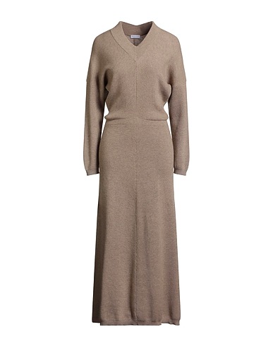 BRUNELLO CUCINELLI Langes Kleid Khaki 100% Kaschmir