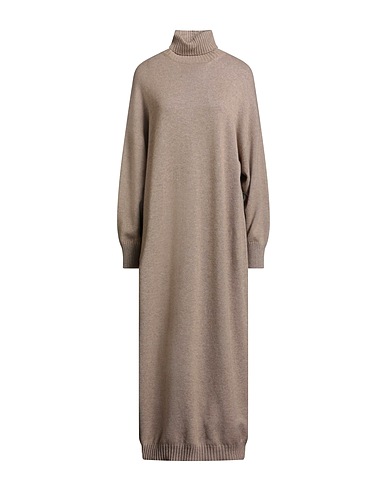 BRUNELLO CUCINELLI Midi dress Khaki 100% Cashmere, Ecobrass
