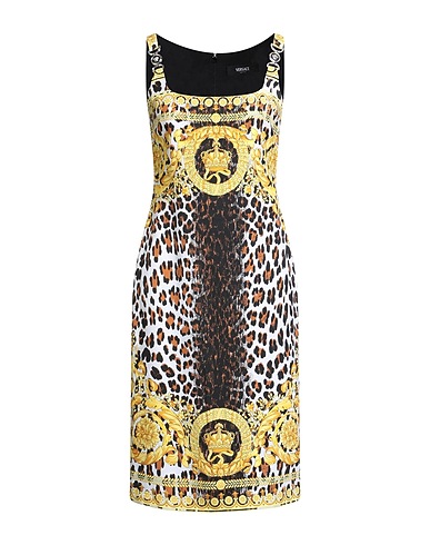 VERSACE Midi dress Yellow 100% Viscose
