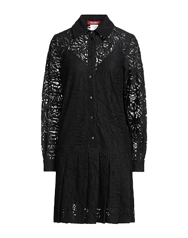 MAX MARA STUDIO Pleated dress Black 81% Cotton, 19% Polyamide