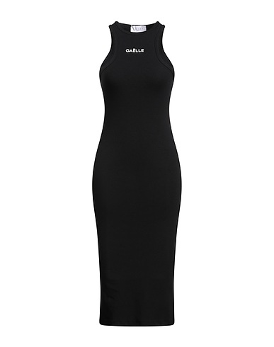 GAëLLE Paris Midi dress Black 97% Cotton, 3% Elastane