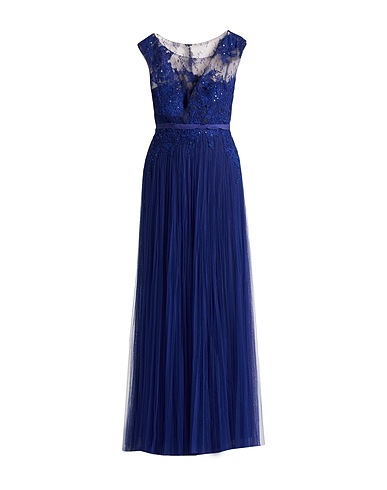 PRONOVIAS Long dress Blue 80% Polyester, 10% Polyamide, 5% Viscose, 5% Cotton