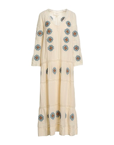 THE GREAT. Long dress Ivory 53% Cotton, 47% Viscose