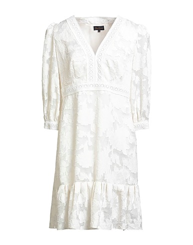 LUISA SPAGNOLI Short dress Off white 70% Viscose, 30% Polyamide, Polyester