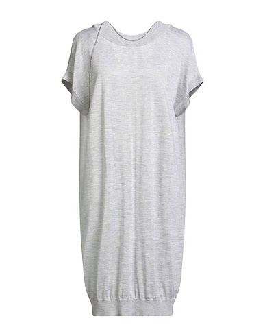 BRUNELLO CUCINELLI Midi dress Light grey 70% Cashmere, 30% Silk, Brass
