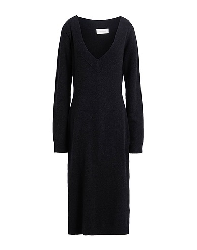 SPORTMAX Kleid für das Büro Schwarz 71% Wolle, 18% Kaschmir, 10% Polyamid, 1% Elastan
