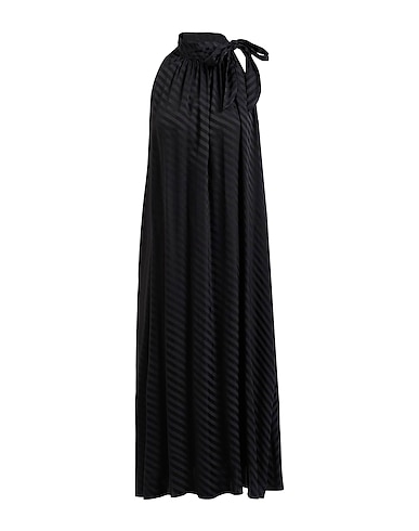 SEVENTY VENEZIA Midi dress Black 87% Acetate, 13% Silk