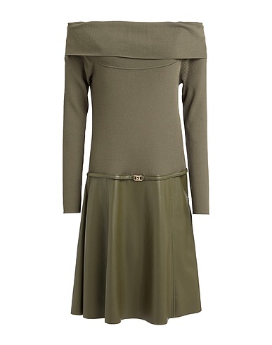 LIU •JO Short dress Military green 63% Viscose, 37% Polyamide, Polyurethane