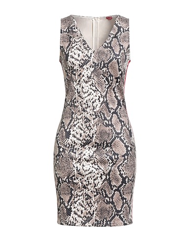 GUESS Sheath dress Beige 94% Polyester, 6% Elastane
