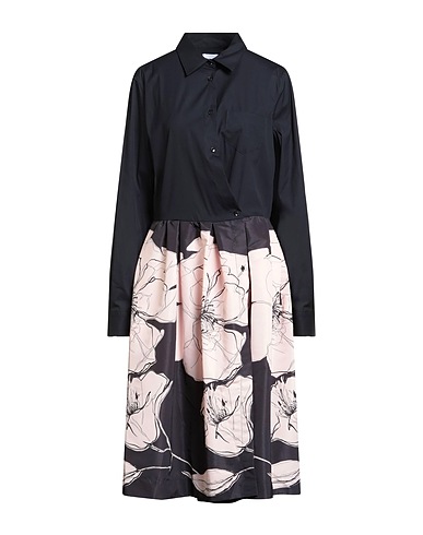 SARA ROKA Vestito chemisier Blu notte 100% Poliestere, Cotone, Poliammide, Elastan