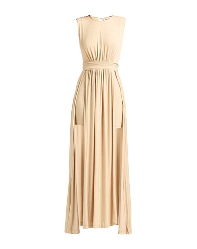 RINASCIMENTO Long dress Sand 96% Polyester, 4% Elastane