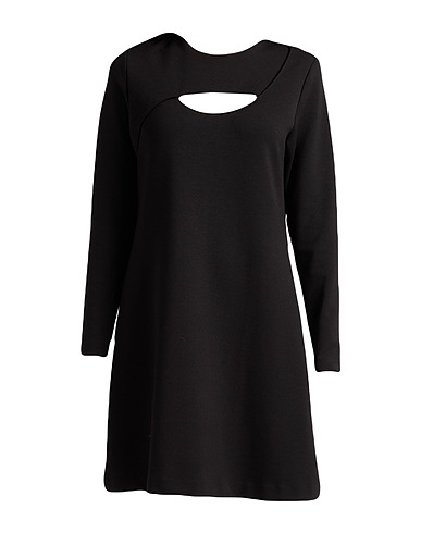 RIANI Short dress Black 77% Viscose, 19% Polyester, 4% Elastane