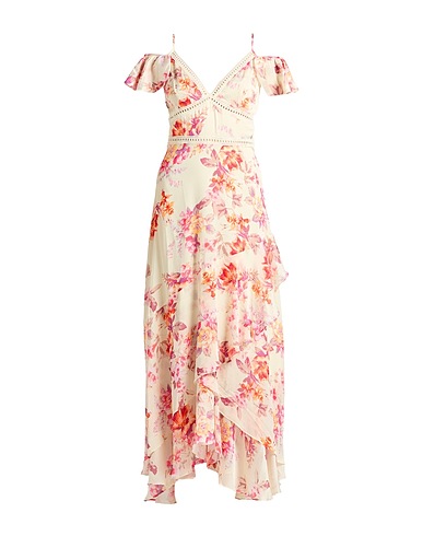 GUESS Long dress Cream 100% Polyester