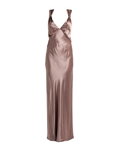 SAINT LAURENT Long dress Light brown 100% Silk