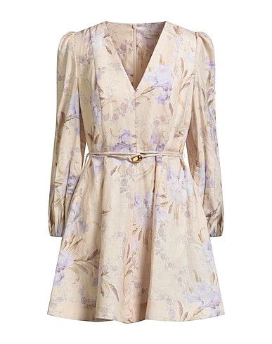 ZIMMERMANN Short dress Beige 100% Linen