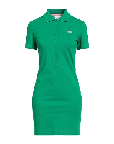 LACOSTE L!VE Short dress Green 94% Cotton, 6% Elastane